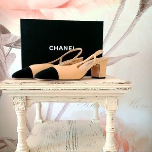 Chanel slingback leather mules